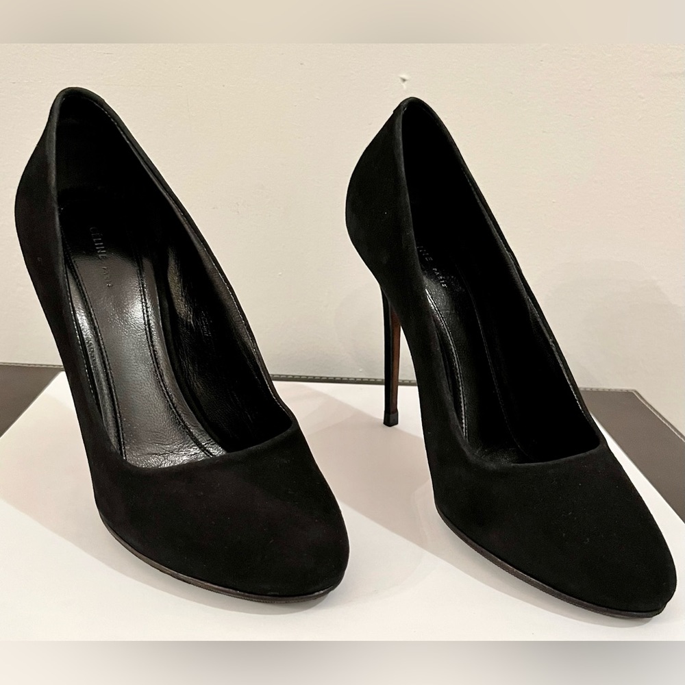 ‘OLD CELINE’ PHOEBE PHILO black suede stiletto pump EU 36 (US 6) - Picture 4 of 7